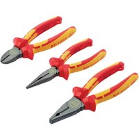 Draper 3 Piece XP1000 VDE Insulated Tethered Pliers Set Draper 3 Piece XP1000 VDE Insulated Tethered Pliers Set