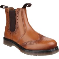Amblers Mens Dalby Pull On Brogue Boots Tan Size 12