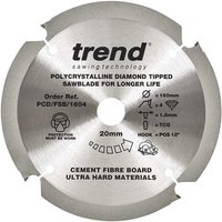 Trend Cement Fibreboard PCD Cutting Saw Blade 160mm 4T 20mm Trend Cement Fibreboard PCD Cutting Saw Blade 160mm 4T 20mm