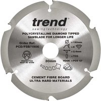 Trend Cement Fibreboard PCD Cutting Saw Blade 190mm 6T 30mm Trend Cement Fibreboard PCD Cutting Saw Blade 190mm 6T 30mm
