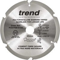 Trend Cement Fibreboard PCD Cutting Saw Blade 216mm 6T 30mm Trend Cement Fibreboard PCD Cutting Saw Blade 216mm 6T 30mm