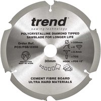 Trend Cement Fibreboard PCD Cutting Saw Blade 235mm 6T 30mm Trend Cement Fibreboard PCD Cutting Saw Blade 235mm 6T 30mm