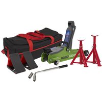 Sealey 1020LE Low Entry Yankee Trolley Jack Kit 2 Tonne Green
