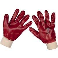 Sealey General Purpose PVC Knit Wrist Waterproof Gloves Red XL Pack of 12 Sealey General Purpose PVC Knit Wrist Waterproof Gloves Red XL Pack of 12