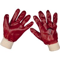 Sealey General Purpose PVC Knit Wrist Waterproof Gloves Red XL Pack of 1 Sealey General Purpose PVC Knit Wrist Waterproof Gloves Red XL Pack of 1