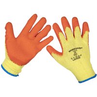 Sealey 9121L/12 Super Grip Knitted Gloves Latex Palm (large) -pk Of 12 Prs, Multi