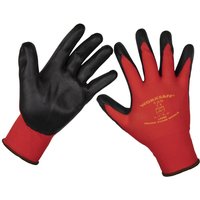 Sealey Worksafe Flexi Grip Nitrile Foam Palm Gloves Red / Black L Pack of 1 Sealey Worksafe Flexi Grip Nitrile Foam Palm Gloves Red / Black L Pack of 1