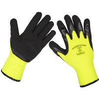 Sealey Thermal Super Grip Gloves Black / Yellow L Pack of 12 Sealey Thermal Super Grip Gloves Black / Yellow L Pack of 12