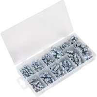 Sealey 130 Piece Grease Nipple Assortment Metric BSP and UNF Sealey 130 Piece Grease Nipple Assortment Metric BSP and UNF