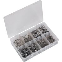 Sealey 160 Piece Stainless Steel O Clip Single Ear Assortment Sealey 160 Piece Stainless Steel O Clip Single Ear Assortment