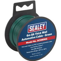 Sealey Automotive Cable 8amp Green 2.5mm 6m