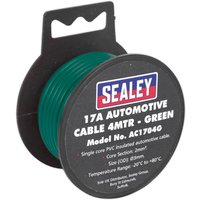 Sealey Automotive Cable 17amp Green 3mm 4m