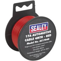 Sealey Automotive Cable 17amp Red 3mm 4m