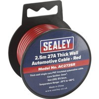Sealey Automotive Cable 27amp Red 3.5mm 2.5m