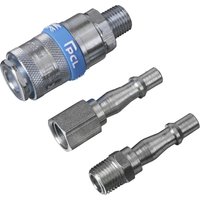 Sealey 3 Piece 1/4" BSP Air Tool Coupling Kit 1/4" BSP Pack of 3 Sealey 3 Piece 1/4" BSP Air Tool Coupling Kit 1/4" BSP Pack of 3