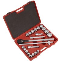 22 Piece 3 4" Drive Bi Hexagon Socket Set Metric