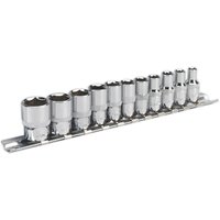 11 Piece 1 4" Drive Hexagon WallDrive Socket Set Imperial