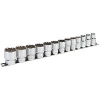 13 Piece 1 2" Drive Bi Hexagon WallDrive Socket Set Imperial