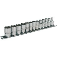 13 Piece 1 4" Drive Bi Hexagon WallDrive Socket Set Metric