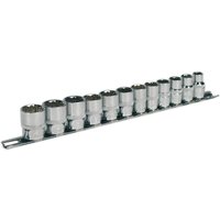 12 Piece 3 8" Drive Bi Hexagon WallDrive Socket Set Metric