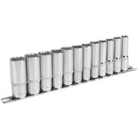 12 Piece 3 8" Drive Deep Bi Hexagon WallDrive Socket Set Metric