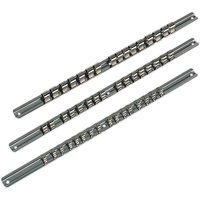 Sealey 3 Piece Combination Drive Socket Retaining Rail Set Sealey 3 Piece Combination Drive Socket Retaining Rail Set