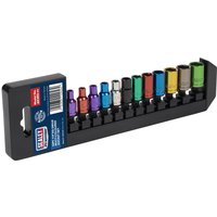 Sealey 12 Piece 1/4" Drive Coloured Hexagon WallDrive Socket Set Metric 1/4" Sealey 12 Piece 1/4" Drive Coloured Hexagon WallDrive Socket Set Metric 1/4"