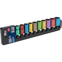 Sealey 10 Piece 1/2" Drive Coloured Hexagon WallDrive Socket Set Metric 1/2" Sealey 10 Piece 1/2" Drive Coloured Hexagon WallDrive Socket Set Metric 1/2"
