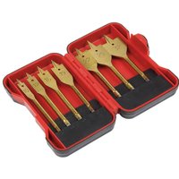 Sealey 7 Piece 1/4" Hex Shank Flat Wood Drill Bit Set Sealey 7 Piece 1/4" Hex Shank Flat Wood Drill Bit Set