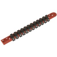 Sealey 3/8" Drive Socket Retaining Rail 12 Clips 3/8" Sealey 3/8" Drive Socket Retaining Rail 12 Clips 3/8"