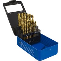 Sealey 25 Piece HSS Titanium Coated Drill Bit Set Sealey 25 Piece HSS Titanium Coated Drill Bit Set