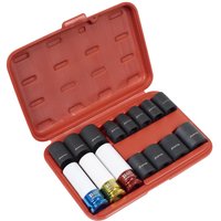 15 Piece 1 2" Drive Impact Socket Wheel Nut Remover Set