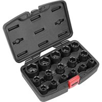 16 Piece 1 2" Drive Hexagon Impact Socket Set