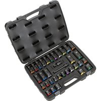 34 Piece 1 2" Drive Lock On Hexagon Impact Socket Set