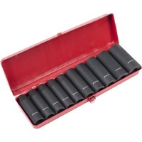 Sealey 11 Piece 1/2" Drive Deep Hexagon Impact Socket Set 1/2" Sealey 11 Piece 1/2" Drive Deep Hexagon Impact Socket Set 1/2"