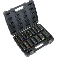 Sealey 16 Piece 1/2" Drive Deep Colour Coded Hexagon Impact Socket Set 1/2" Sealey 16 Piece 1/2" Drive Deep Colour Coded Hexagon Impact Socket Set 1/2"