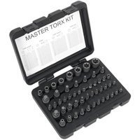 52 Piece Torx Master 1 4" 3 8" 1 2" Drive Socket Set