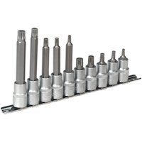 10 Piece 1 2" Drive Spline Socket Bit Set