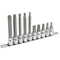 Sealey 10 Piece 3/8" Drive Spline Socket Bit Set 3/8" Sealey 10 Piece 3/8" Drive Spline Socket Bit Set 3/8"