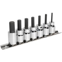 Sealey 7 Piece 3/8" Drive Hexagon Socket Bit Set Metric 3/8" Sealey 7 Piece 3/8" Drive Hexagon Socket Bit Set Metric 3/8"