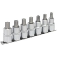 Sealey 7 Piece 1/2" Drive Ribe Socket Bit Set 1/2" Sealey 7 Piece 1/2" Drive Ribe Socket Bit Set 1/2"