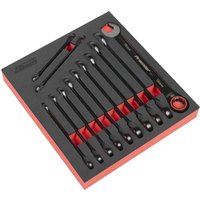 Sealey Premier Black 12 Piece Ratchet Combination Spanner Set Sealey Premier Black 12 Piece Ratchet Combination Spanner Set