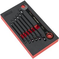 Sealey Premier Black 7 Piece Ratchet Combination Spanner Set Sealey Premier Black 7 Piece Ratchet Combination Spanner Set