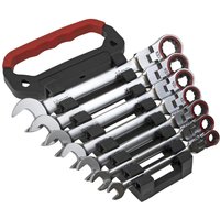 Sealey 7 Piece Flexi Head Ratchet Combination Spanner Set Sealey 7 Piece Flexi Head Ratchet Combination Spanner Set