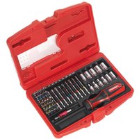 Sealey 50 Piece Fine Tooth Ratchet Screwdriver Bit and Socket Set 1/4" Sealey 50 Piece Fine Tooth Ratchet Screwdriver Bit and Socket Set 1/4"
