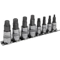 8 Piece 1 4" 3 8" Drive Lock On Hexagon Socket Bit Set Metric