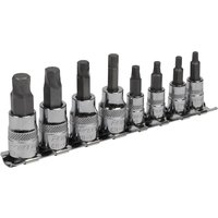 8 Piece 1 4" 3 8" Drive Lock On Hexagon Socket Bit Set Imperial