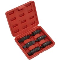 Double End Oil Drain Plug Key Set 6pc AK658 - Sealey