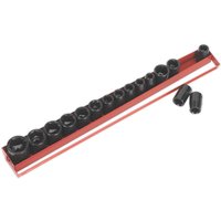 17 Piece 1 2" Drive Hexagon Impact Socket Set Metric Imperial