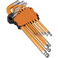 9 Piece Long Ball End Hexagon Allen Key Set Imperial